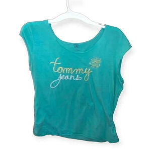 Tommy jeans embroidered baby tee Y2k